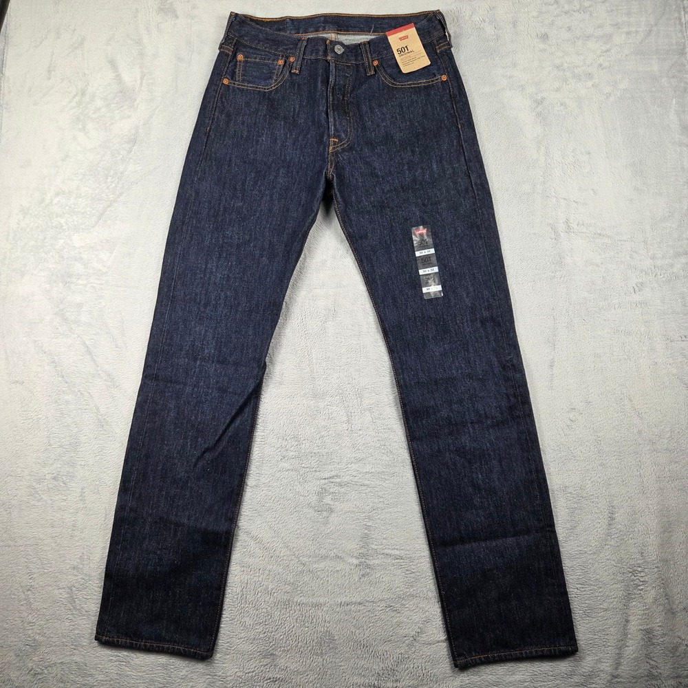 Levi's 501 Original Jeans Mens 30x32 Indigo New Straight Leg Button Fly Denim